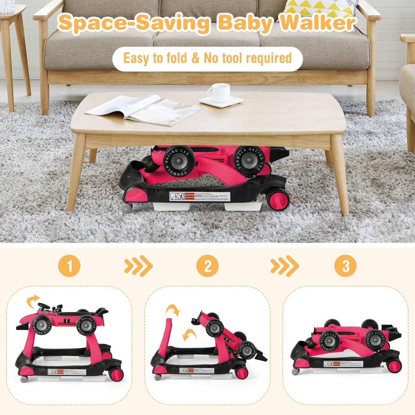 Versatile 4-In-1 Baby Push Walker