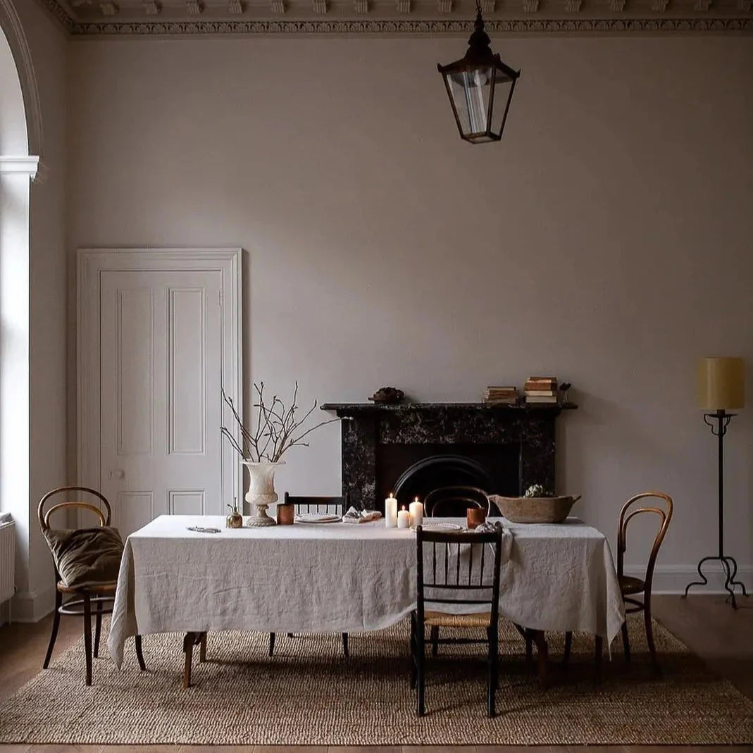 100% Pure Linen Tablecloths & Table Runners - White, Ivory, Beige & Grey