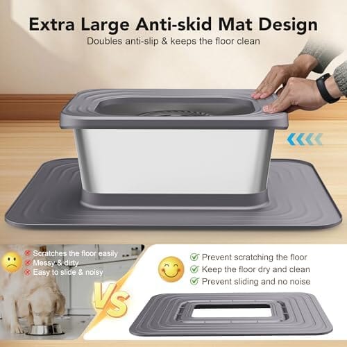 10L Stainless Steel Dog Water Bowl Spill-Proof Slow Feeder for Messy Drinkers