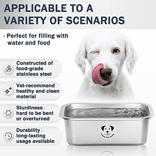 1.25 Gallons Stainless Steel Dog Bowls for Large Dogs