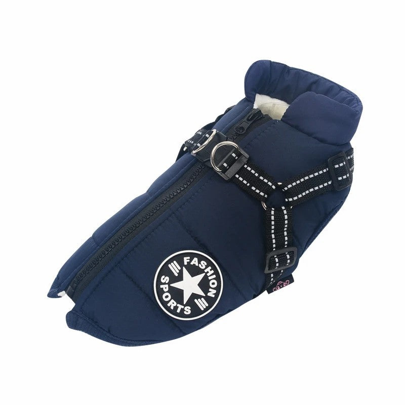 Dog Winter Jacket Coat With Harness : Waterproof Pet Winter Jacket