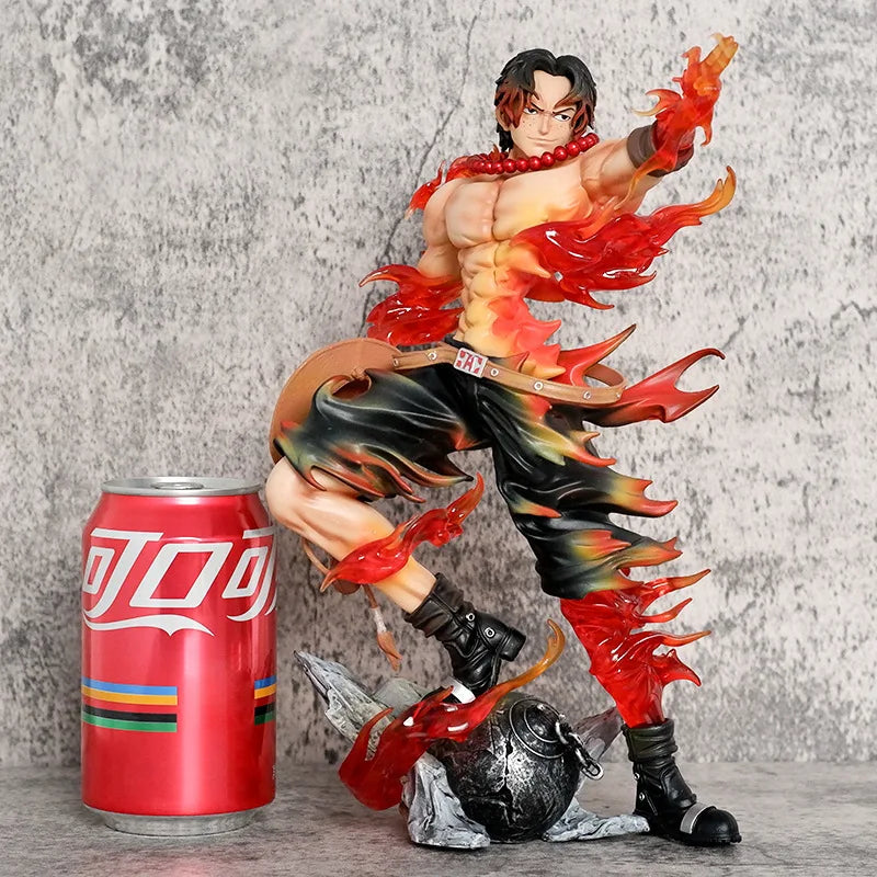 One Piece Floor Flower Flame Ace Fingertip Smile Gk Statue Model Ornament Gift