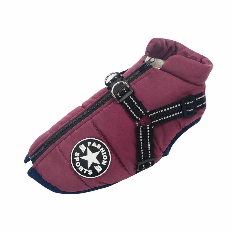 Dog Winter Jacket Coat With Harness : Waterproof Pet Winter Jacket