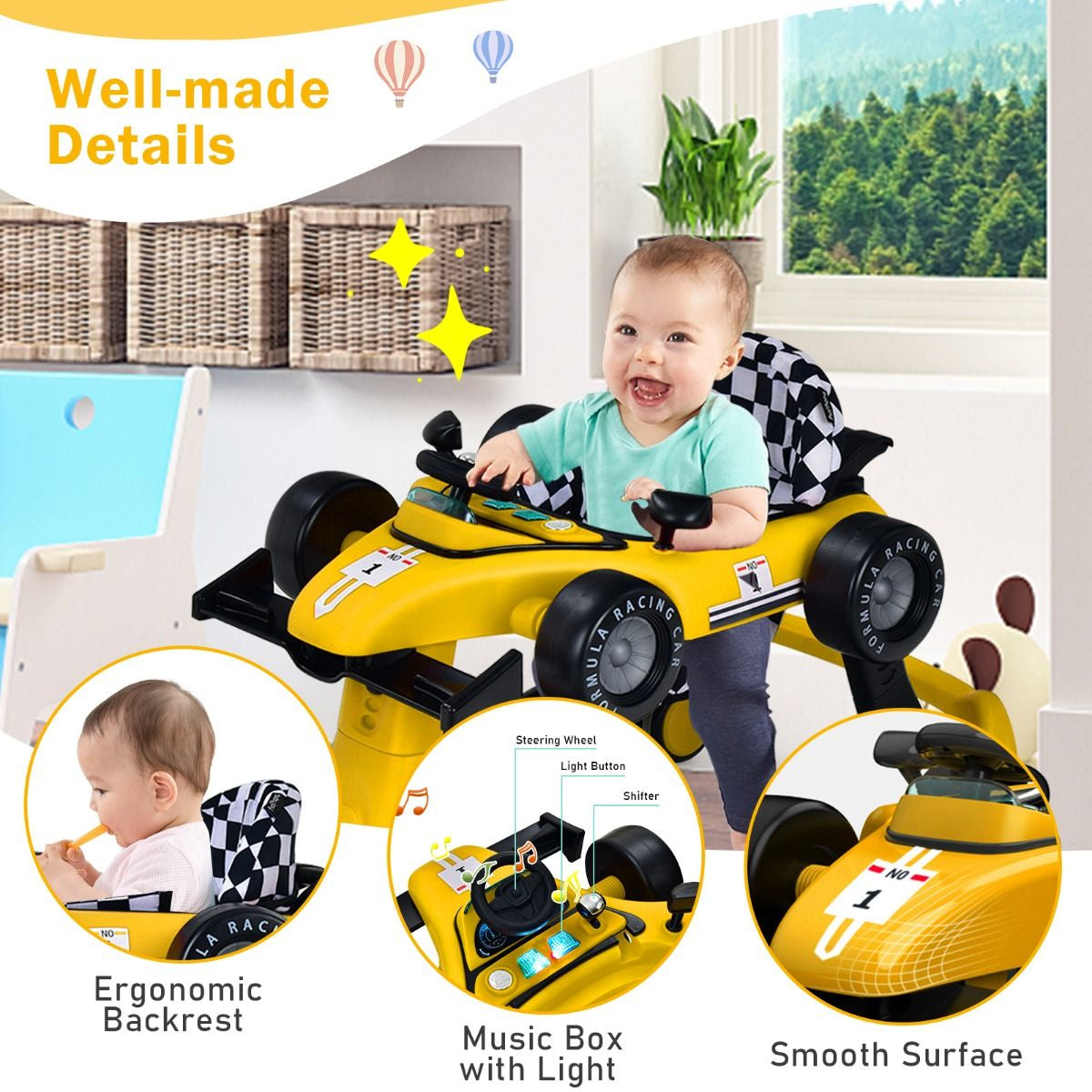 Versatile 4-In-1 Baby Push Walker