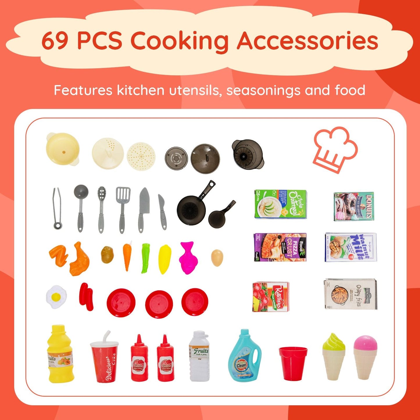 Ultimate 69-Piece Kids Kitchen Playset