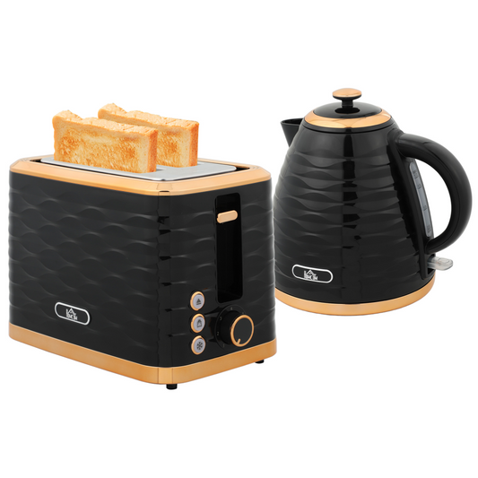 Chic Kettle & Toaster Set: Rapid Boil 1.7L Kettle & 2-Slice Toaster