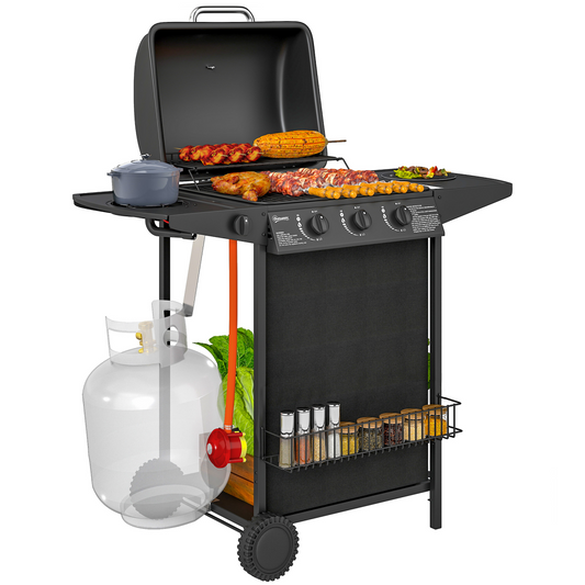 4-Burner Portable Gas BBQ Grill
