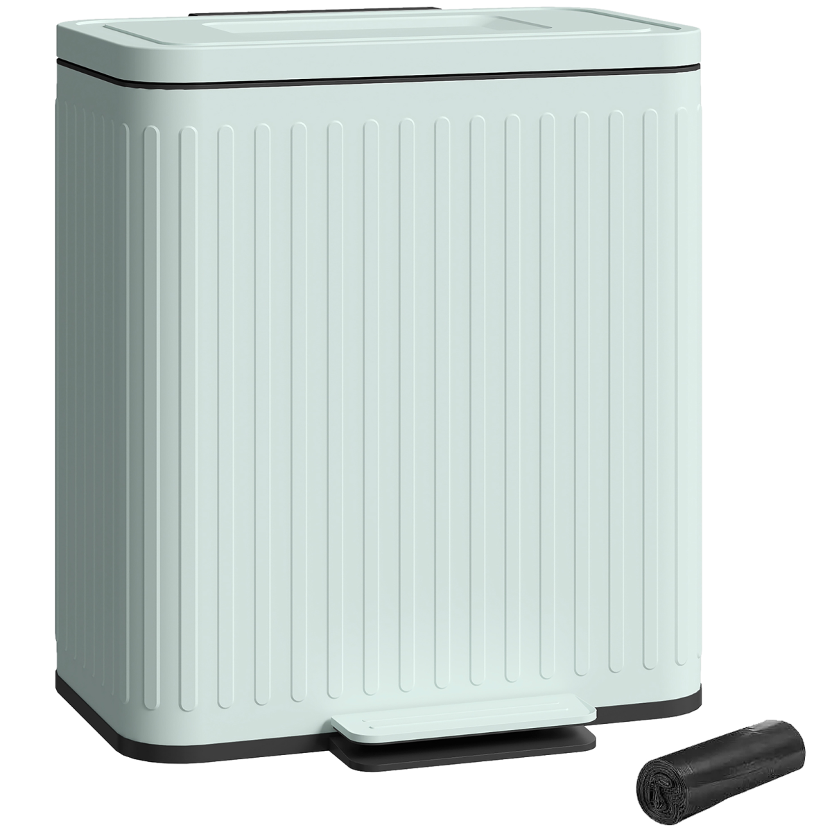 40L Dual Compartment Pedal Bin - Soft-Close, Stylish Green design