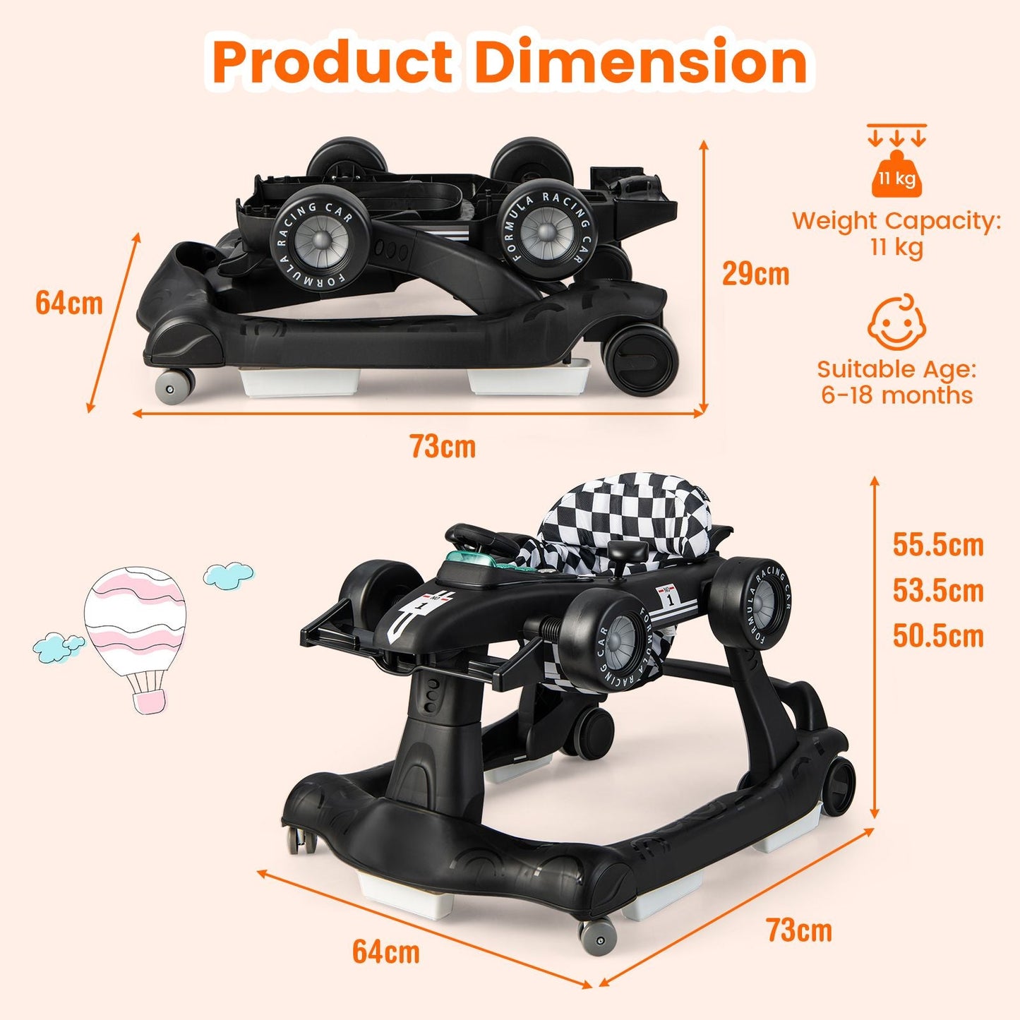 Versatile 4-In-1 Baby Push Walker