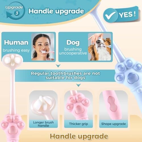 2-Pack 3-Sided Dog Toothbrush