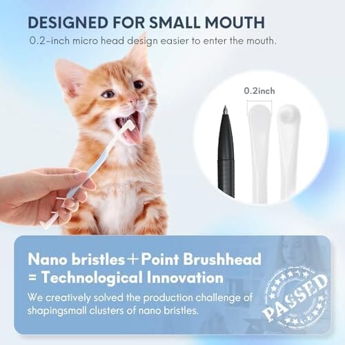2 Pcs Dual-Sided Cat Toothbrush with Micro Brush Head