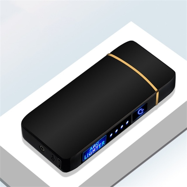 Electric Rechargeable Cigarette Lighter : Windproof Metal Portable Lighter USB