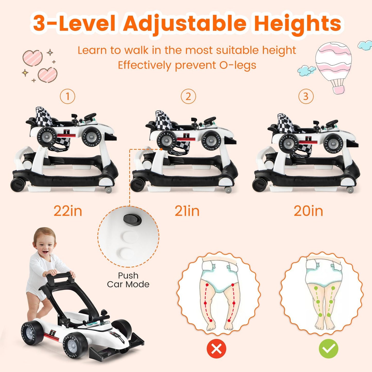 Versatile 4-In-1 Baby Push Walker
