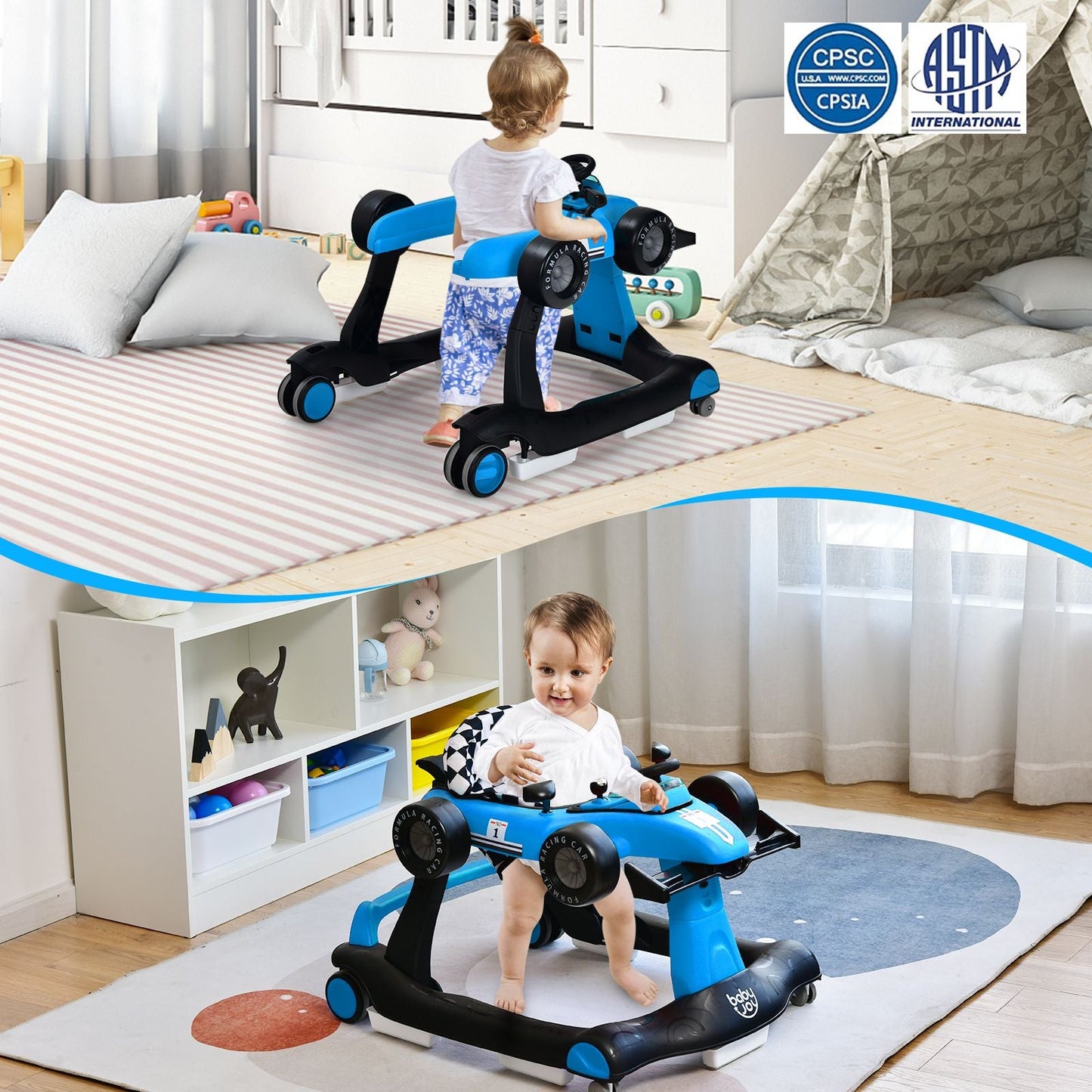 Versatile 4-In-1 Baby Push Walker
