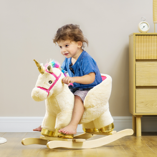 AIYAPLAY Unicorn Rocking Horse Ride-On for Toddlers