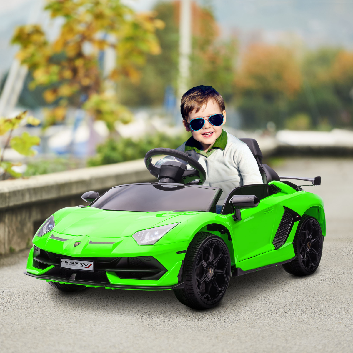 Lamborghini Aventador 12V Kids Electric Ride-On Car - Green, Fun & Stylish!
