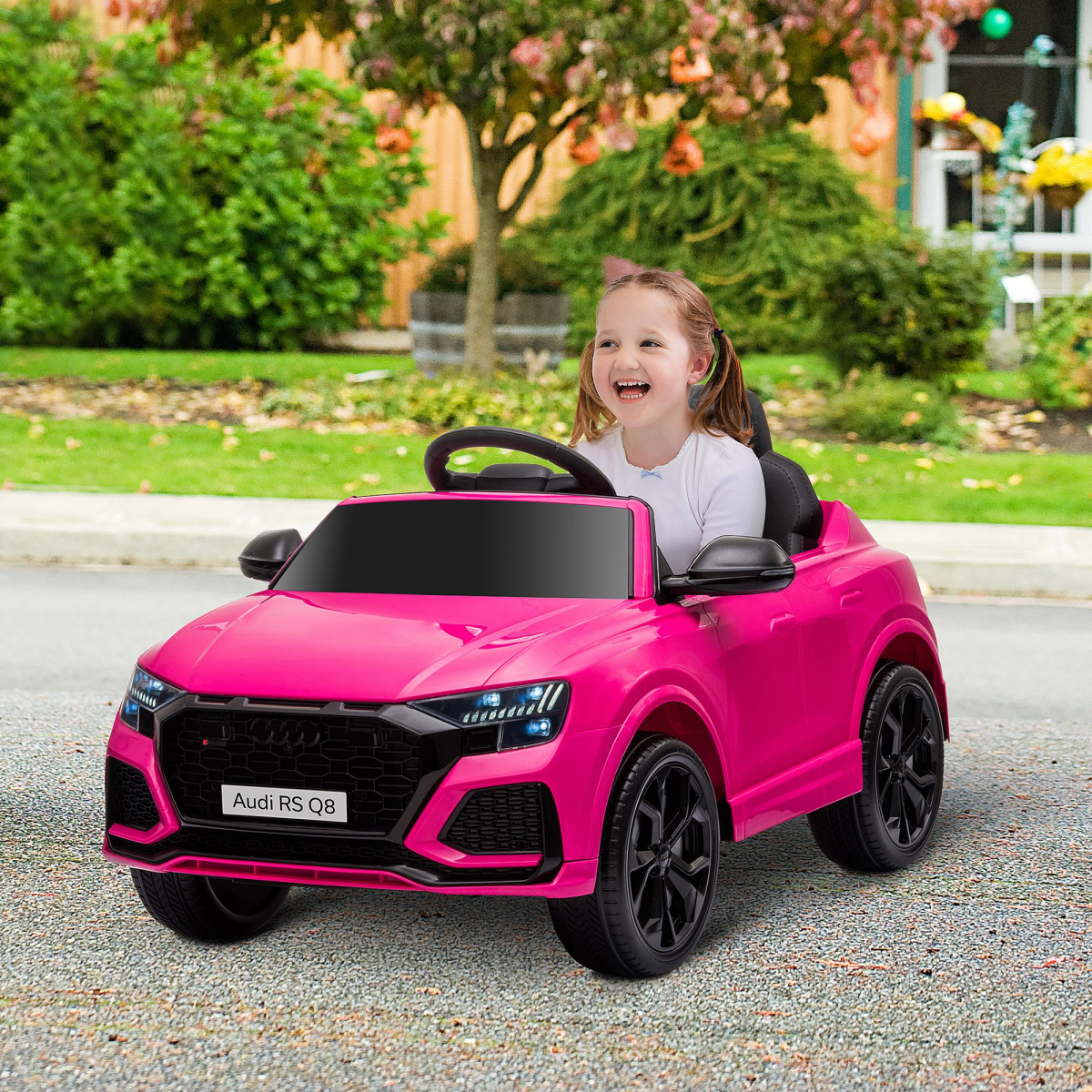 Pink Audi RS Q8 Kids Electric Ride-On Car with Remote Control