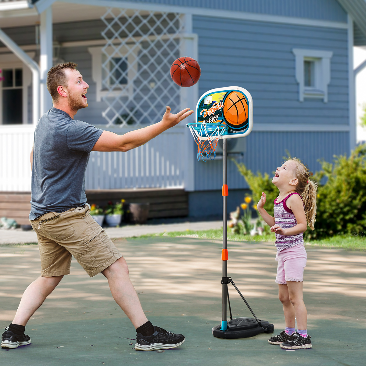 Adjustable Kids Basketball Set for Ages 3-8