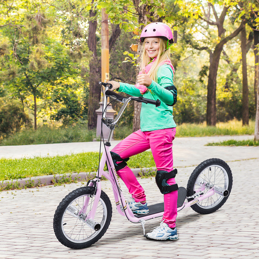 Adjustable Pink Stunt Scooter for Kids 16" Wheels