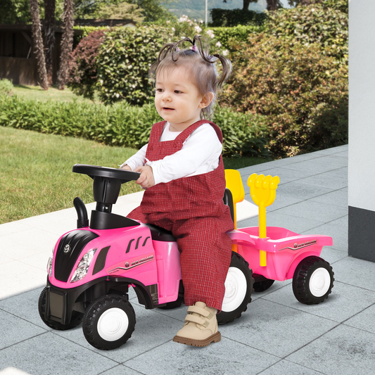 Charming Pink Sliding Car with Horn for Toddlers 12-36 Months