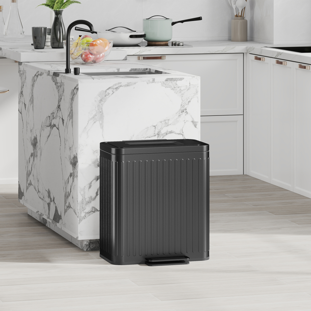 40L Dual Pedal Bin with Soft-Close Lid - Efficient Waste Management
