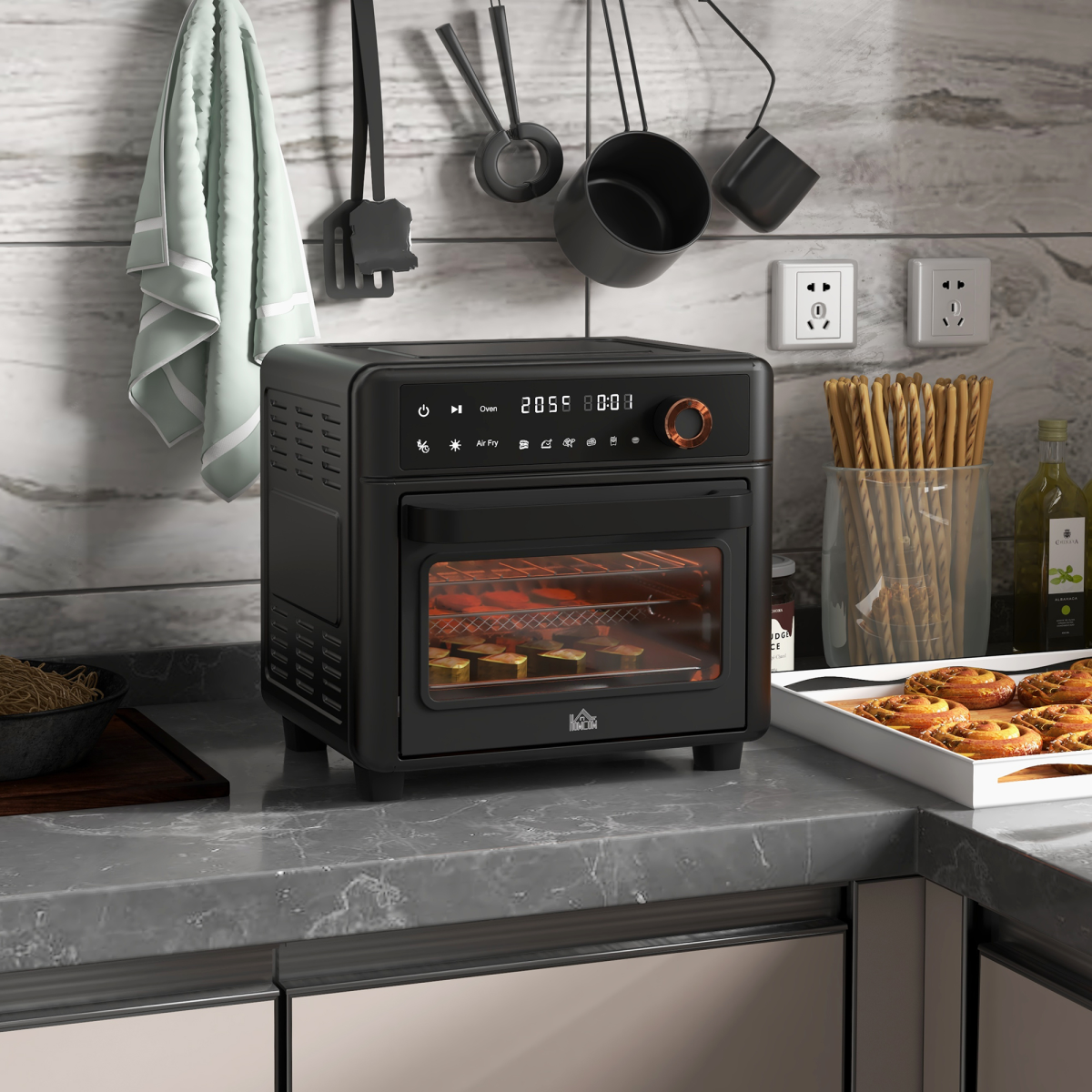 Retro 13L Convection Air Fryer Oven - Stylish & Multifunctional Cooking