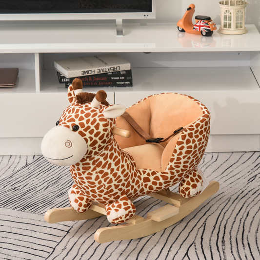 Plush Giraffe Rocking Horse with 32 Songs