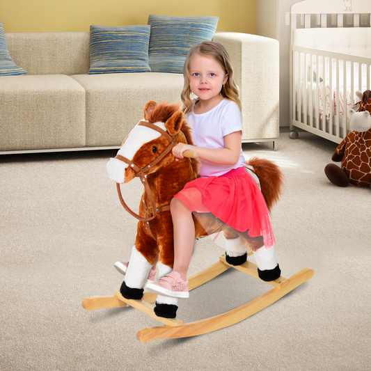 Rocking Horse Plush Toy with Neigh Sound
