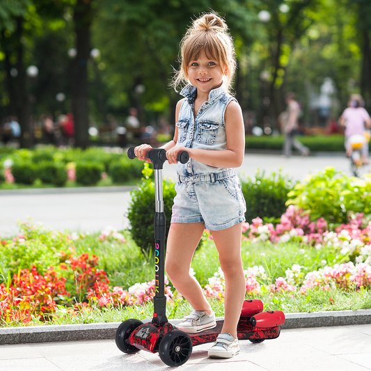 Ultimate Kids E-Scooter: Light & Music Features with Fun Water Mist Spray!