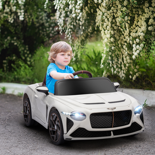 Luxury Bentley Bacalar 12V Kids Electric Car - White | Ultimate Ride for Ages 3-5