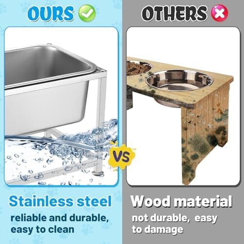 3 Gallons Large Elevated Dog Water Bowl - 11.5'' H Sturdy Stainless Steel Raised Dog Bowl with Stand