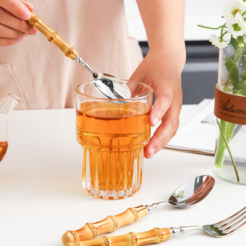 Arashiyama Natural Bamboo Stainless Steel Cutlery Set