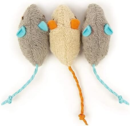 3 Pack Cat Toy Interactive Toy Plush Mouse Shaped Toy