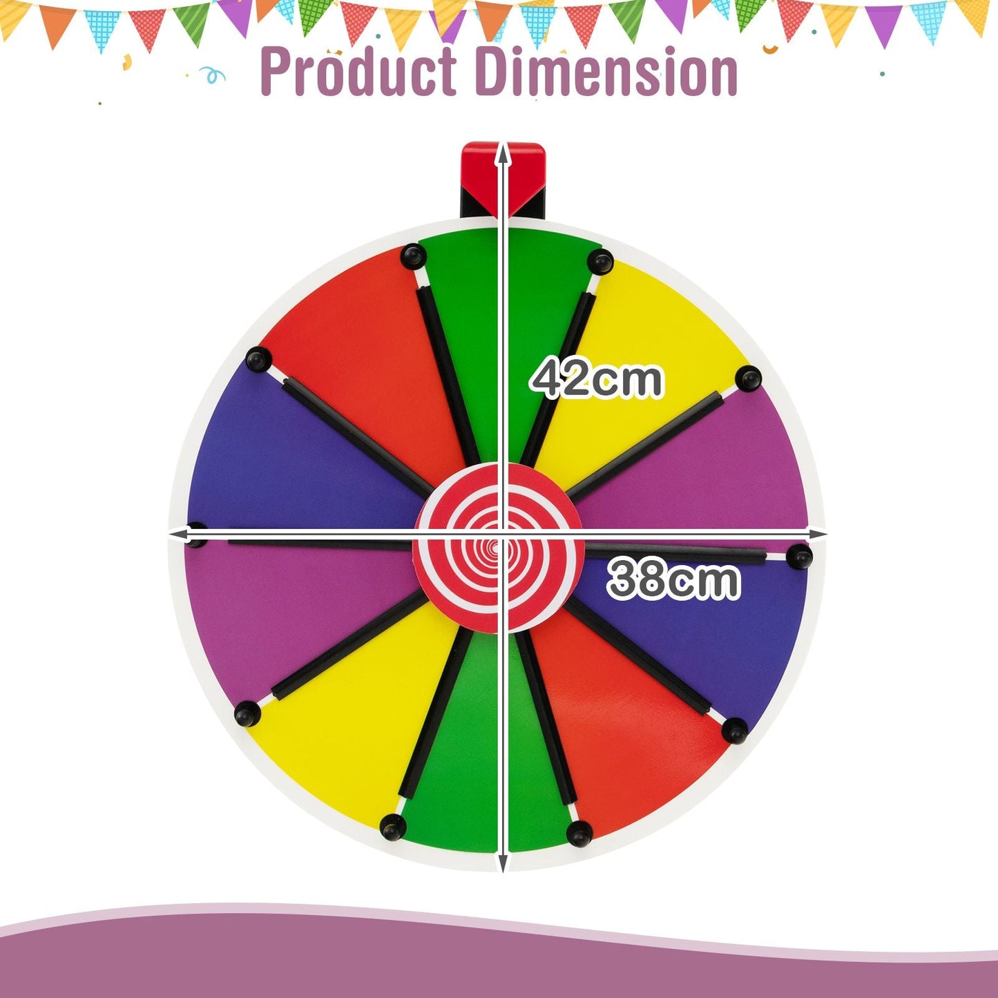 38 Cm Spinning Wheel Wall Mounted with Fixing Suction Cups