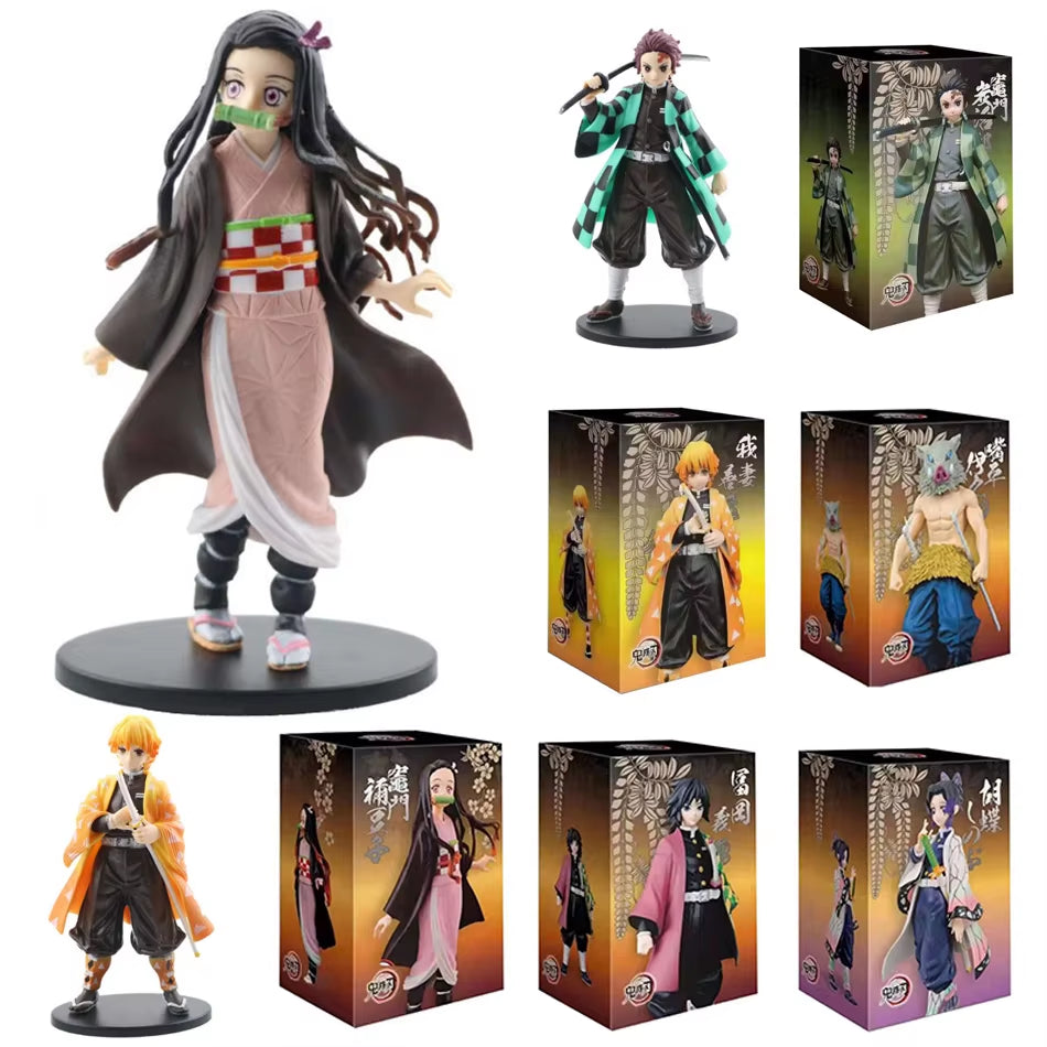 Demon Slayer: Kimetsu No Yaiba PVC Action Figures - Collectible Kamado Tanjirou, Agatsuma Zenitsu & Nezuko Warrior Models