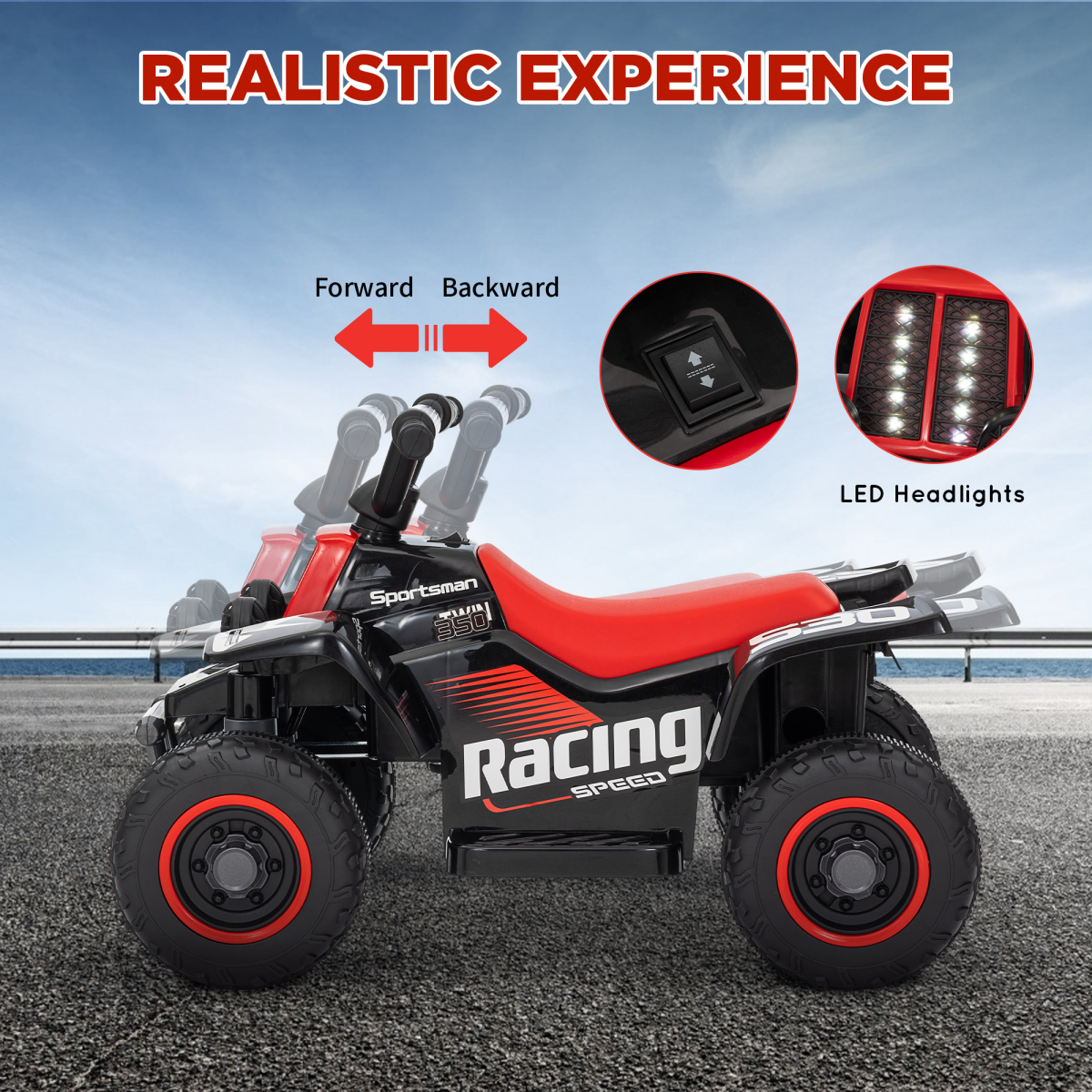 AIYAPLAY 6V Kids Electric Quad Bike