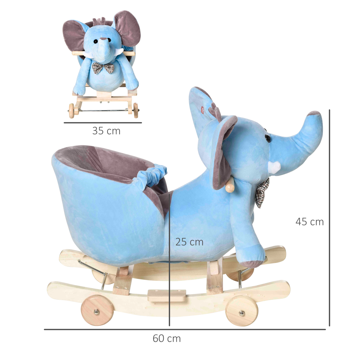 2-in-1 Rocking Horse Elephant with Music for Kids