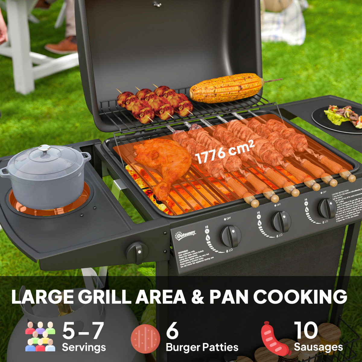 4-Burner Portable Gas BBQ Grill
