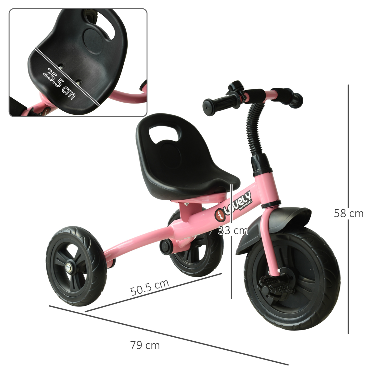 Pink Toddler Tricycle Ride-On for Kids 18 Months & Up