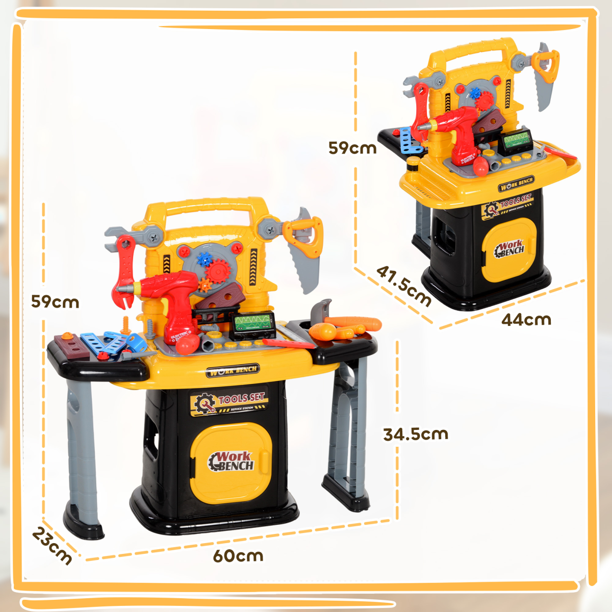 AIYAPLAY 102-Piece Kids Tool Set with Electric Drill & Storage