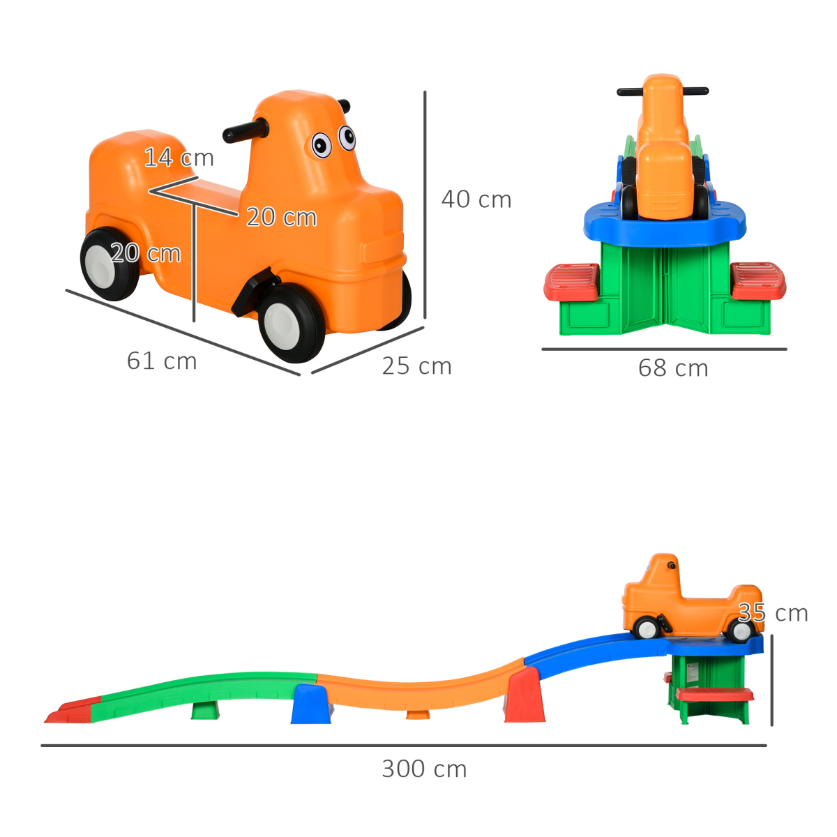 Up & Down Kids Roller Coaster with Non-Slip Steps (Ages 2-5)