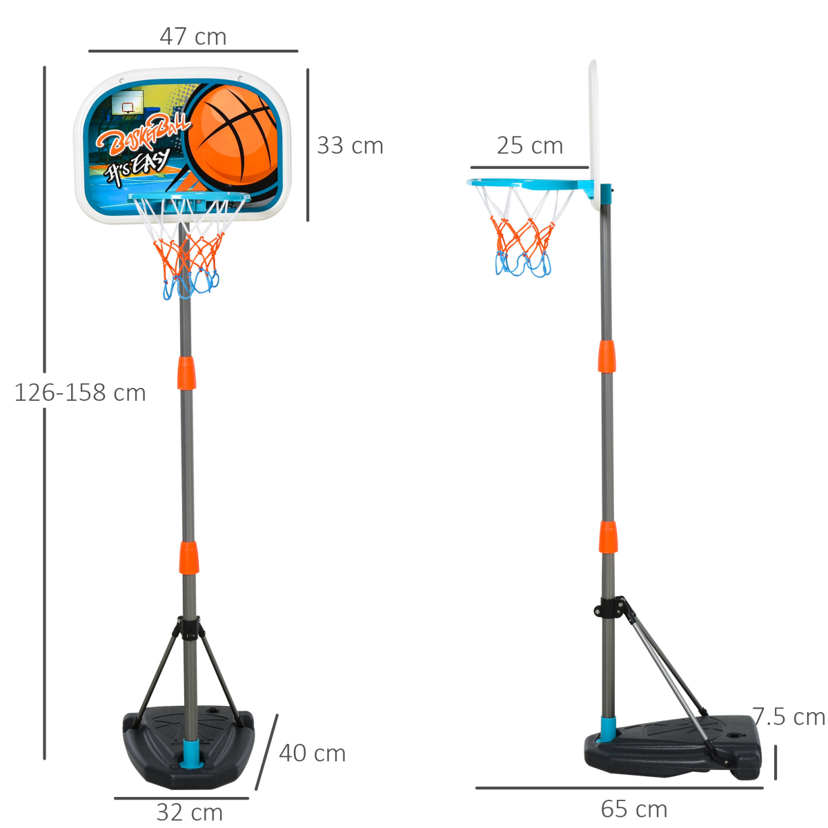Adjustable Kids Basketball Set for Ages 3-8