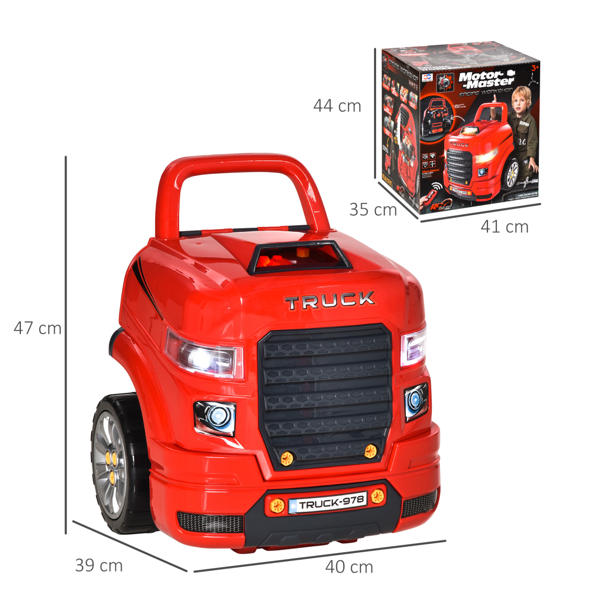 Ultimate Kids Truck Engine Toy Set with Horn & Lights - 61 Pieces of Fun!