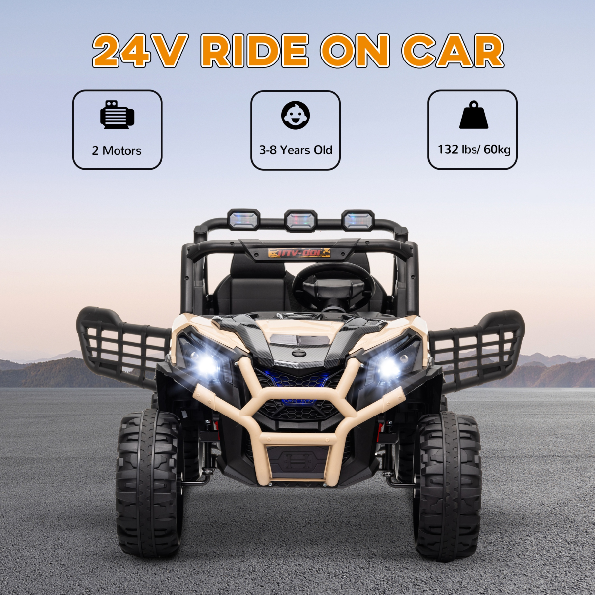 AIYAPLAY 2 Seater 24V Kids Electric Car w/ Remote Control