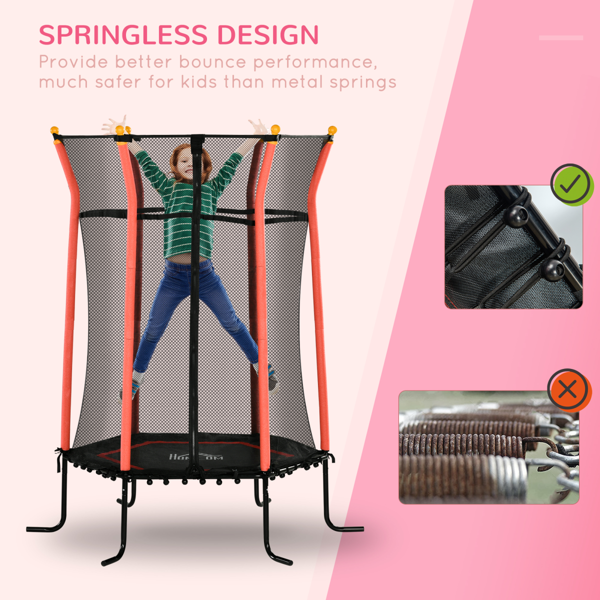5.4FT Kids Trampoline with Enclosure Indoor Outdoor