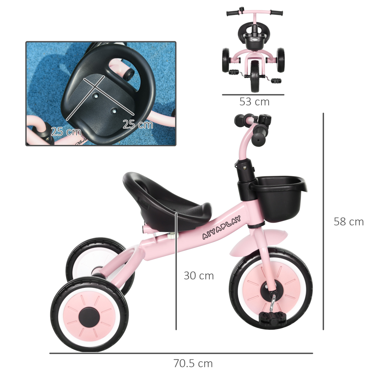 Pink Kids Trike: Adjustable Seat, Basket & Bell - Perfect for Ages 2-5!
