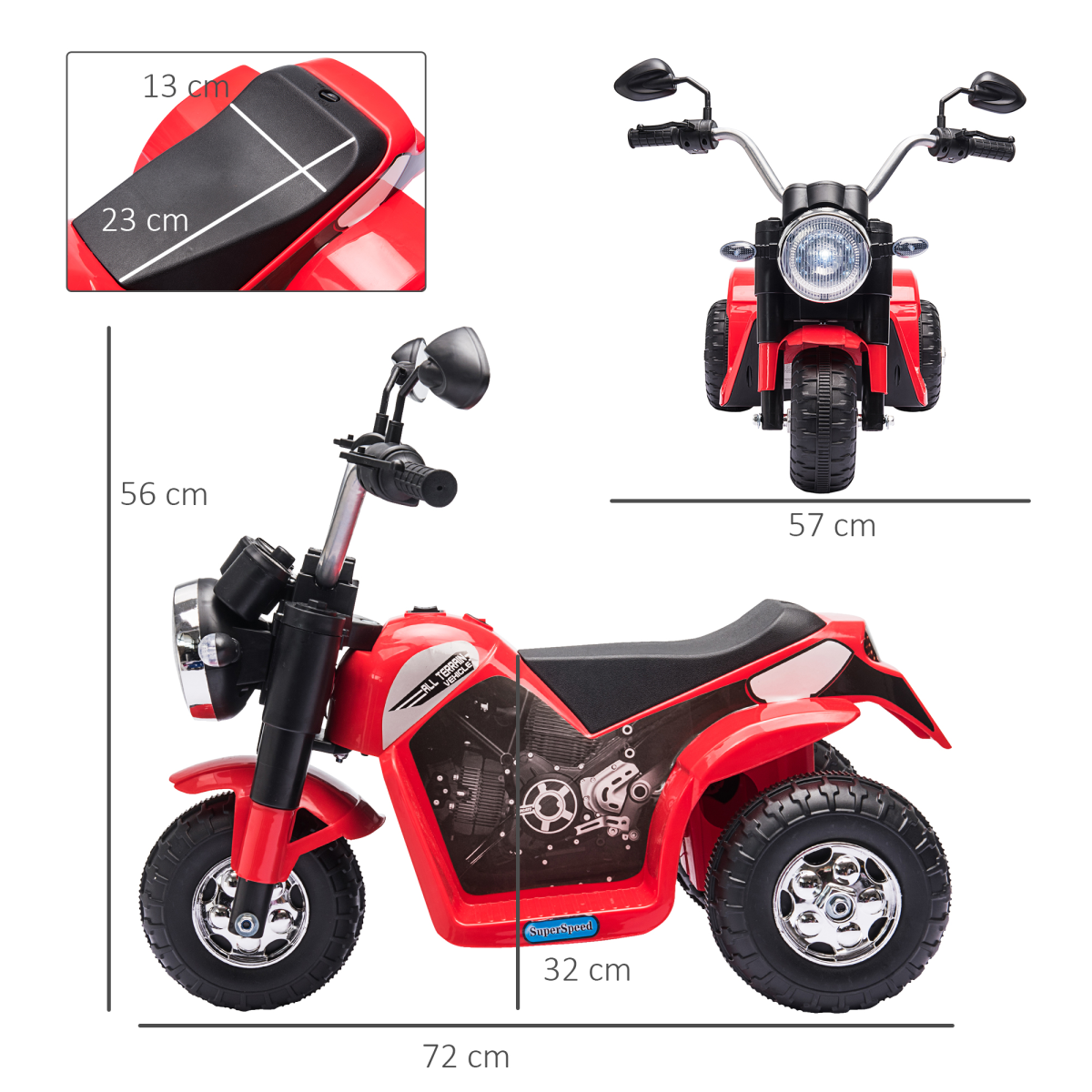 6V Electric Motorcycle for Kids in Red