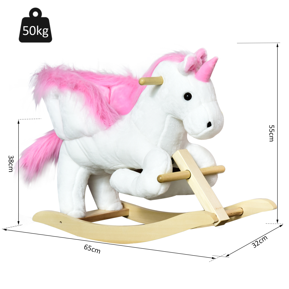 Enchanting Plush Unicorn Rocking Horse - Ride On