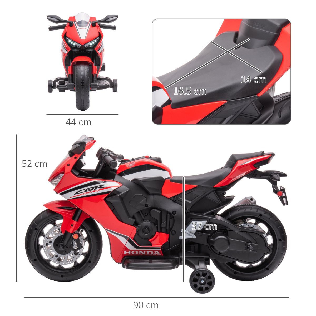 Honda 6V Kids Electric Motorbike Ride-On for Ages 3-5 - Red