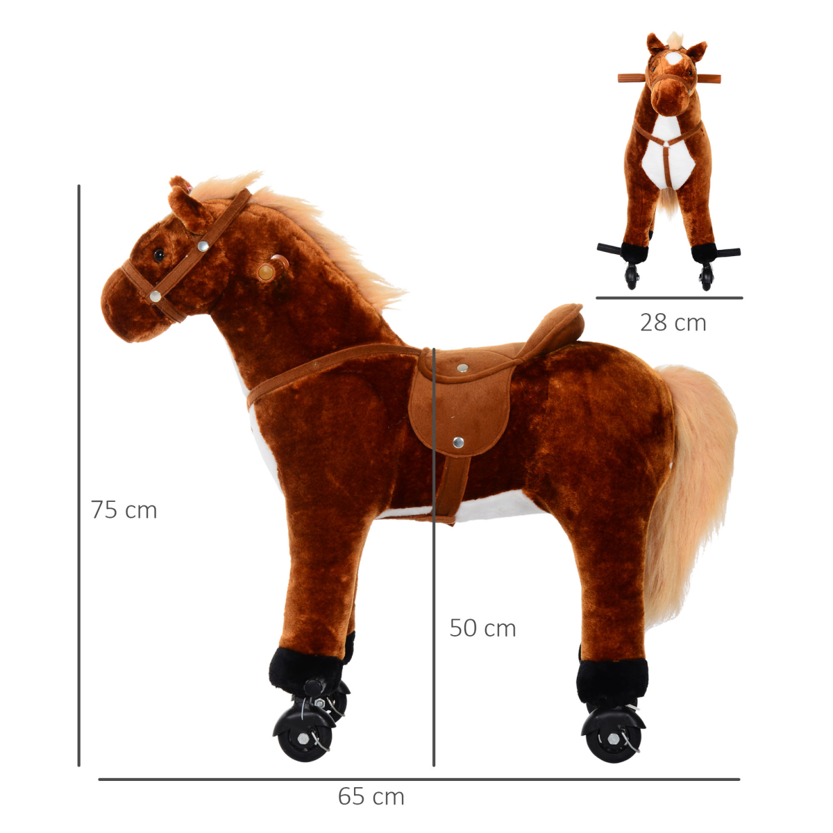 Galloping Plush Pony Ride-On Toy with Sounds